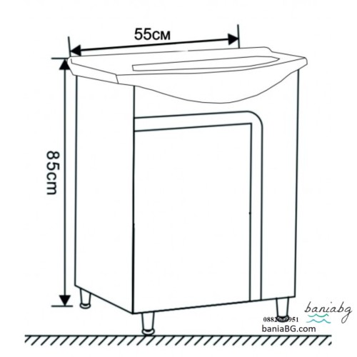 Долен стоящ PVC шкаф за баня ICP 5542