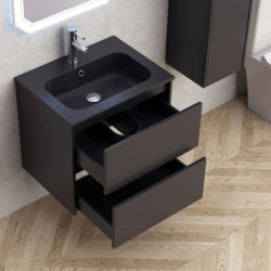 Долен конзолен шкаф за баня Inter Ceramic ICP 5955MB БЛЕЙК – черен мат и стилна визия