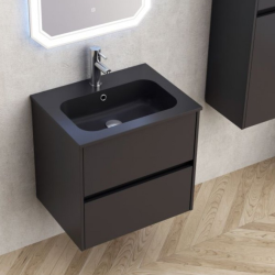 Долен конзолен шкаф за баня Inter Ceramic ICP 5955MB БЛЕЙК – черен мат и стилна визия