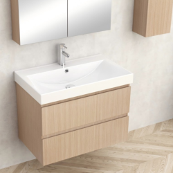 Долен конзолен PVC шкаф за баня Inter Ceramic 6037-75+УМИВ. 5953W-76CM ALETTA-75 – функционалност и елегантност в банята