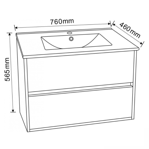 Долен конзолен PVC шкаф за баня Inter Ceramic ICP 7555 - функционалност и стил