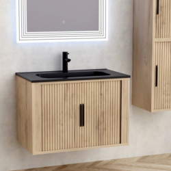 Долен конзолен шкаф за баня Inter Ceramic 8045 WOODEN – елегантно решение за стилна баня