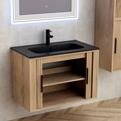 Долен конзолен шкаф за баня Inter Ceramic 8045 WOODEN – елегантно решение за стилна баня