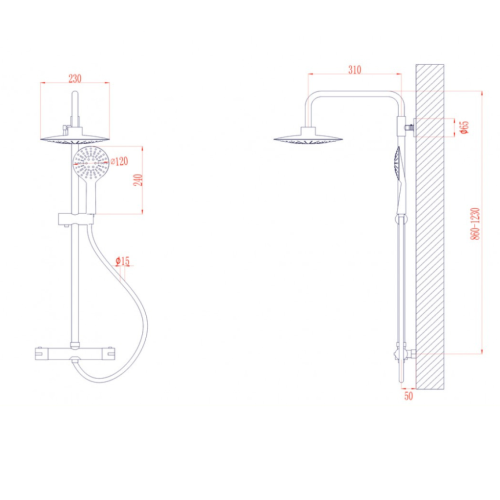 Душ система Inter Ceramic ICT 6221B – Черен мат