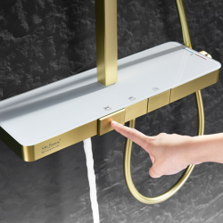 Душ система с термостат Inter Ceramic 6703BRUSH GOLD - златно покритие и комфорт