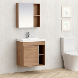 Горен огледален шкаф за баня Inter Ceramic 6060-14 DI LEGNO – Елегантен и функционален избор