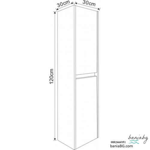 Колона за баня ICP 3012MB – вертикален шкаф за баня Колона за баня ICP 3012MB – PVC шкаф за баня с рафтове