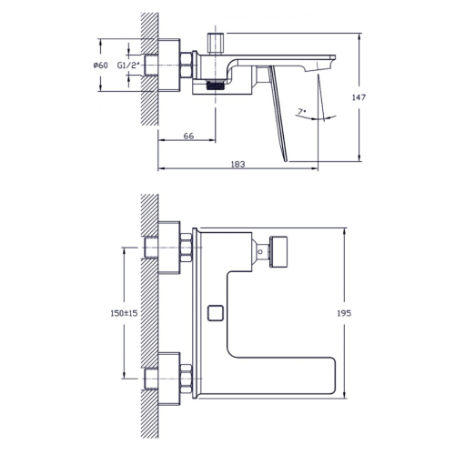 Месингов смесител за вана Inter Ceramic ICF 6455155 ЕЛЛА 