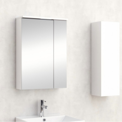 Горен огледален PVC шкаф за баня Inter Ceramic 6017-50W ALDENE-60 - компактност и удобство