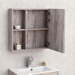 Горен огледален PVC шкаф Inter Ceramic ICMC 6060-045 - елегантен огледален шкаф от влагоустойчив PVC