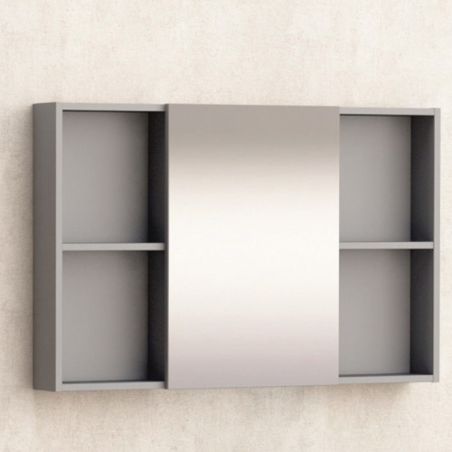 Горен огледален PVC шкаф Inter Ceramic ICMC 9014-60MG - елегантен дизайн в компактна форма – горен шкаф за баня с огледало и рафтове