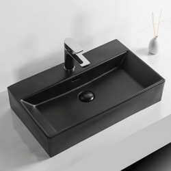 Порцеланов умивалник Inter Ceramic 6036MB COMPACT MATT BLACK - изискан матов умивалник за баня