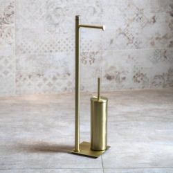 Поставка за тоалетна хартия и WC четка Trilly Gold - изчистен и стилен дизайн