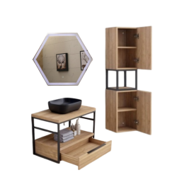 Комплект мебели за баня от PVC Inter Ceramic ICP 8056-039+887B+3030125-039+1491