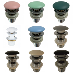 Сифон за умивалник с преливник Inter Ceramic IC CC75OF PINK – КЛИК механизъм  