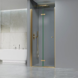 Стационарен параван Inter Ceramic ICS 114 BRUSH GOLD/90 - премиум стъклен панел за душ зона