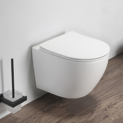 Стенна тоалетна чиния Inter Ceramic 4937MW TORNADO бял мат – модерна визия за банята