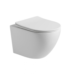 Стенна тоалетна чиния Inter Ceramic 4937MW TORNADO бял мат – модерна визия за банята