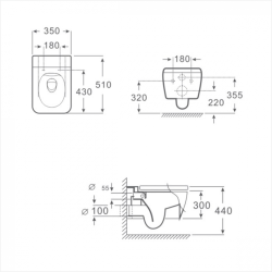 Структура за вграждане GROHE и тоалетна чиния Inter Ceramic ICC 5135 CHROME – модерно комплектно решение