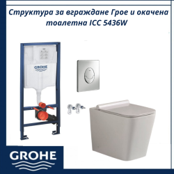Структура за вграждане GROHE и тоалетна чиния Inter Ceramic ICC 5436W - Висок клас оборудване за баня