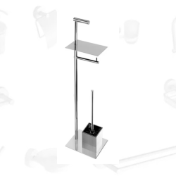 Свободно стоящ wc сет с четка и държач за wc хартия с масичка KAPITAN 96 81 99 - функционален дизайн