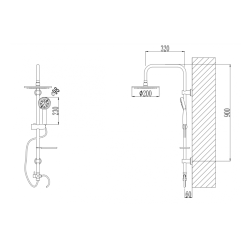 Тръбно окачване Inter Ceramic ICT 6641- модерен дизайн
