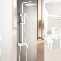 Тръбно окачване Inter Ceramic ICT 6891W MATT WHITE - Матов бял дизайн за банята