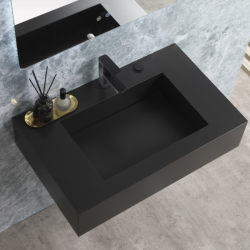 Умивалник черен мат Inter Ceramic 75*47*18 12049/75 MATT BLACK - луксозно и практично решение