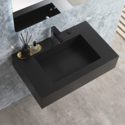 Умивалник " PIETRA" Inter Ceramic ICL 12049/80 MATT BLACK - луксозен модел в матово черно