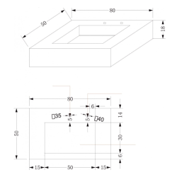 Умивалник " PIETRA" Inter Ceramic ICL 12049/80G - модерно оформление и качество