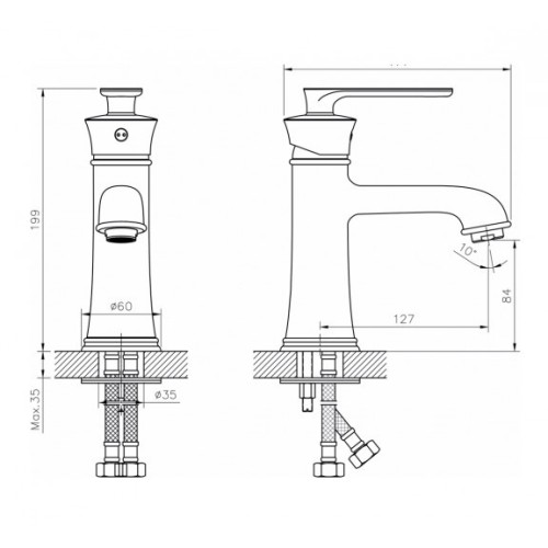 Смесител  за умивалник  ICF 148118ORB ОЛЛА