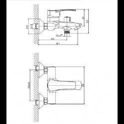 Смесител вана и душ   "QUADRAT" ICF 662530/ БЕЗ А-РИ