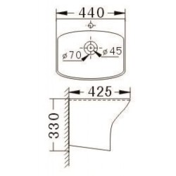 Порцеланов умивалник ICC 4543