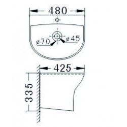 Порцеланов умивалник ICC 4825