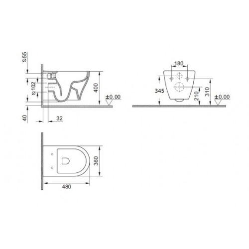 Стенна тоалетна чиния ICC 4863NEW