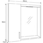 Горен огледален PVC шкаф за баня Inter Ceramic ICMC 1013 60 – стилно и компактно решение с огледало - Image 3