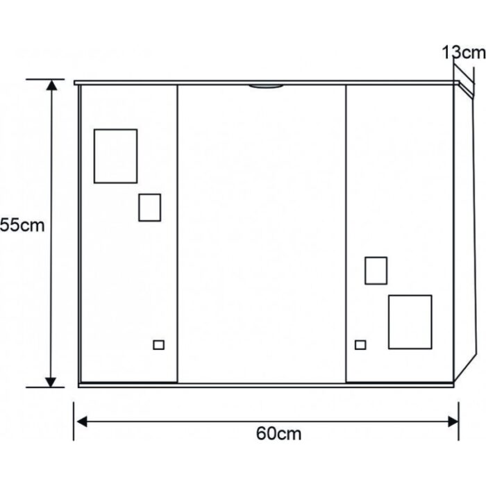 Горен PVC шкаф с огледало ICMC 1034 60 от InterCeramic - Image 3