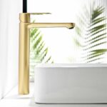 Смесител за умивалник Inter Ceramic ICF 111321 BRUSH GOLD висок - издръжливост и елегантен вид - Image 2