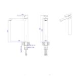 Смесител за умивалник Inter Ceramic ICF 111321 BRUSH GOLD висок - издръжливост и елегантен вид - Image 3