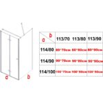 Стационарен параван за баня Inter Ceramic ICS 113FS/80 NANO – елегантна стъклена защита с Nano покритие - Image 5
