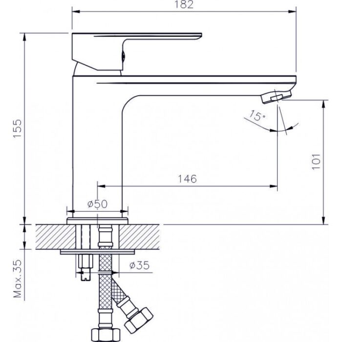 Месингов Смесител »  ЕЛМИРА  ICF 1132505 - Image 3
