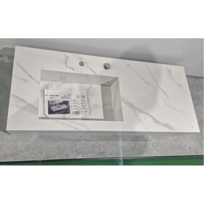 Умивалник " PIETRA" Inter Ceramic ICL 12049/120W LEFT - функционално решение с ляв плот - Image 2