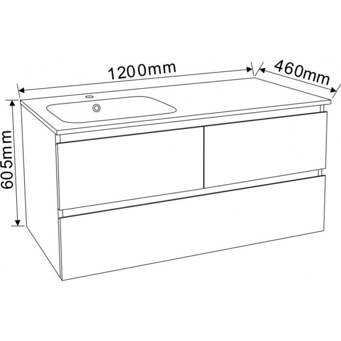 Долен конзолен PVC шкаф за баня Inter Ceramic ICP 12061 - стилен и функционален - Image 4
