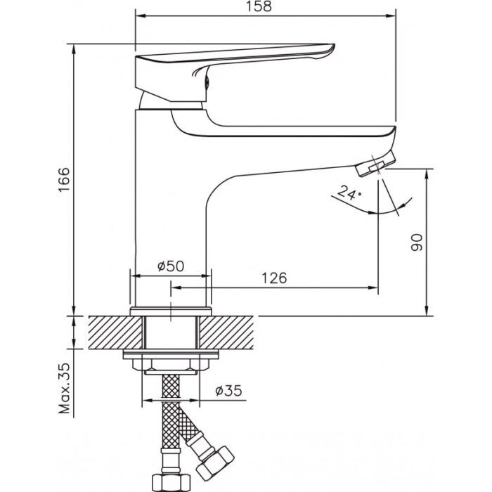 Смесител зa умивалник ДАНИСТА LEAD FREE » ICF 1279198 - Image 2
