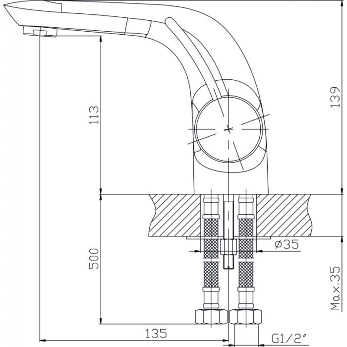 Месингов Смесител »  ТИАНА  ICF 1390091 - Image 2
