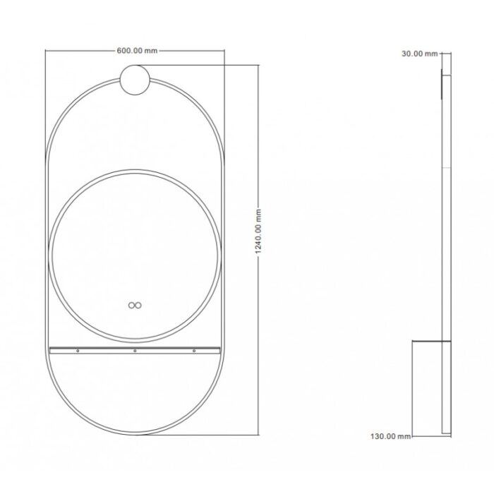 SAVONA BLACK ОГЛЕДАЛО LED 60X120 1943MB - Image 3