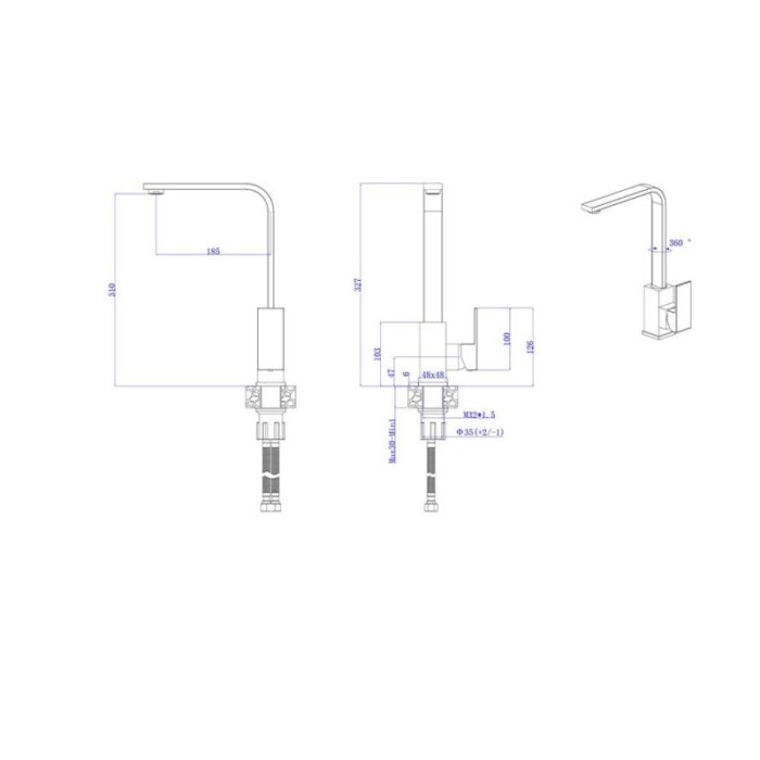 Смесител за кухненски умивалник ICF 233010 GRAY - Image 3