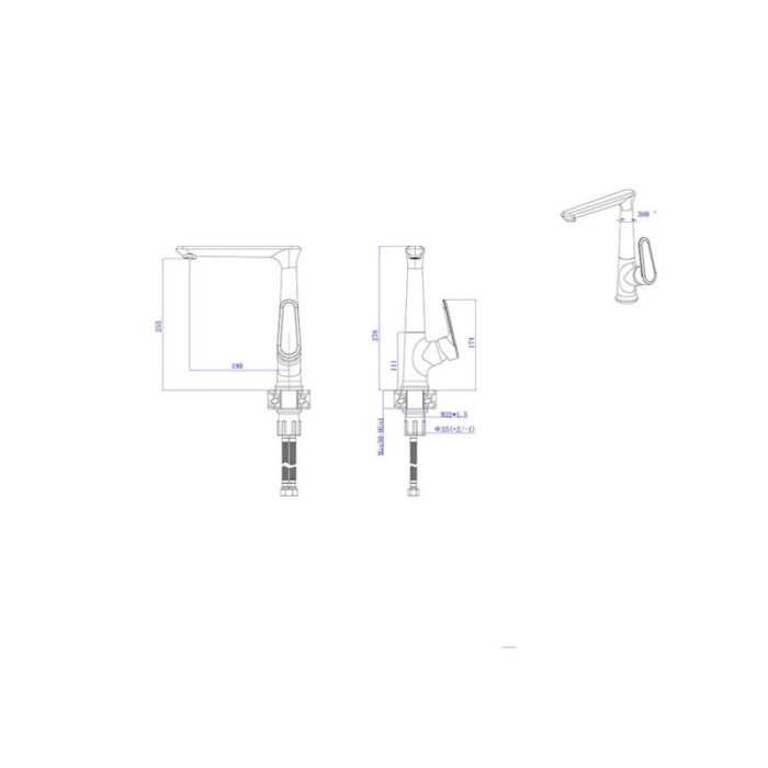 Смесител за кухненски умивалник ICF 233014 BLACK - Image 3