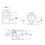 Стенна тоалетна чиния ICC 3435W SLIM - Image 3