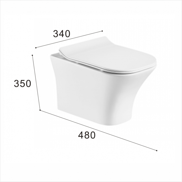 Стенна тоалетна чиния ICC 3435W SLIM - Image 2